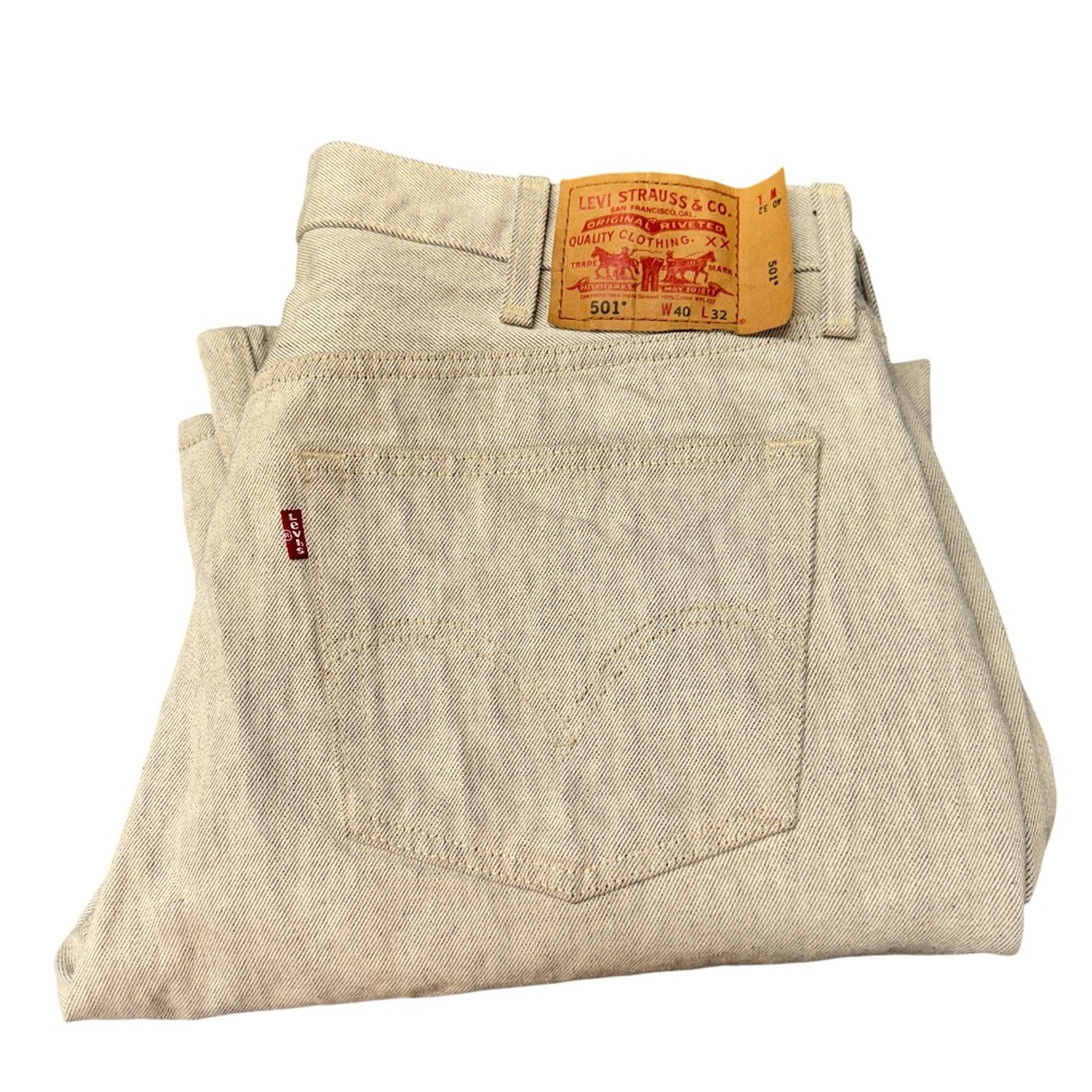 Vintage Levi's 501‎ Jeans Mens 40x32 (38x31 ACTUAL) Button Fly Light Gray Denim